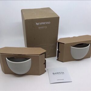 Nespresso Barista Cappuccino Set of 2 Large Cups New in Open Box White